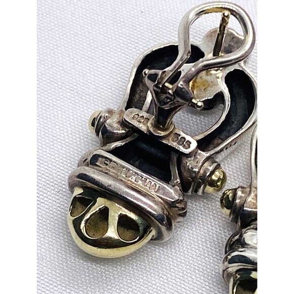 David Yurman 925 Sterling Silver 14K 585 Acorn Door Knocker Earrings - Picture 8 of 10